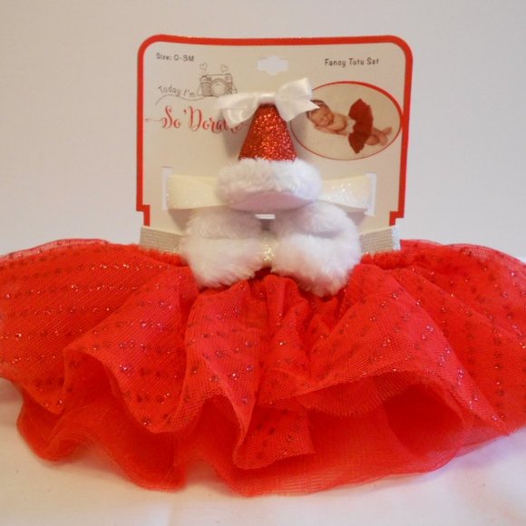 Christmas Infant Fancy TuTu Set 2 pc Girl 0-3 mth - Picture 2 of 6